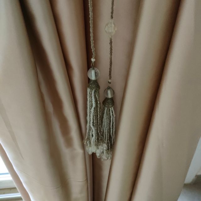 Legante tende beige - cristalli