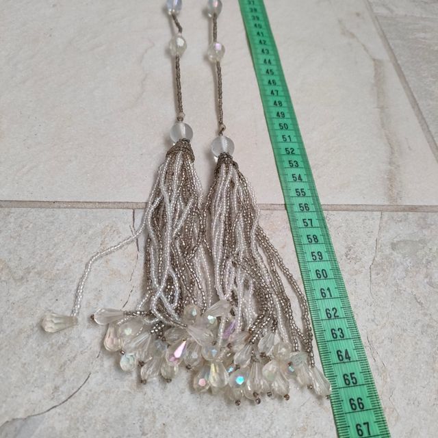 Legante tende beige - cristalli