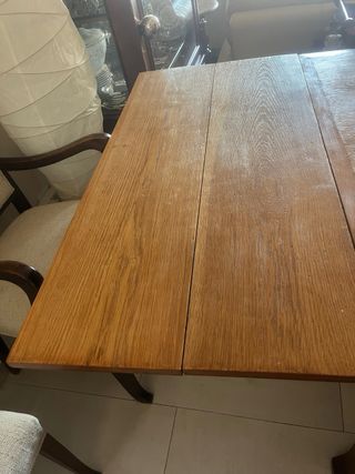 Mesa comedor antigua extensible nogal