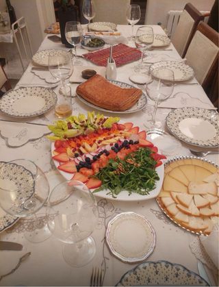 Mesa comedor antigua extensible nogal