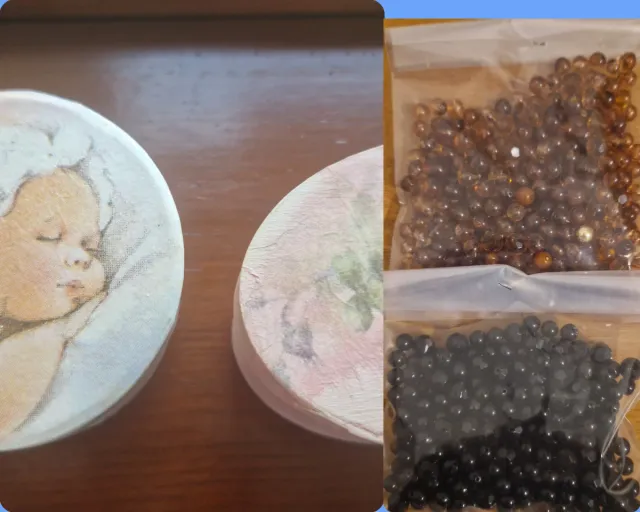 2 scatoline vintage + perline