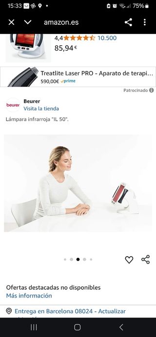 Lámpara infrarrojos Beurer wellbeing