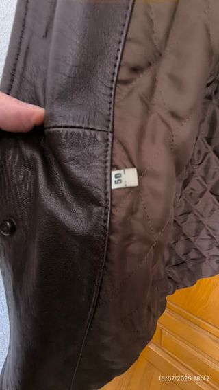 Chaqueta piel marrón vintage hombre