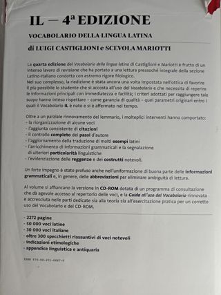 Il Vocabolario Della Lingua Latina