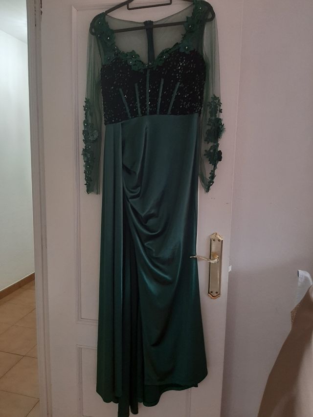 Abito lungo verde scuro