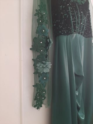 Abito lungo verde scuro