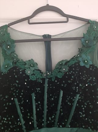 Abito lungo verde scuro