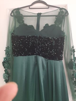 Abito lungo verde scuro