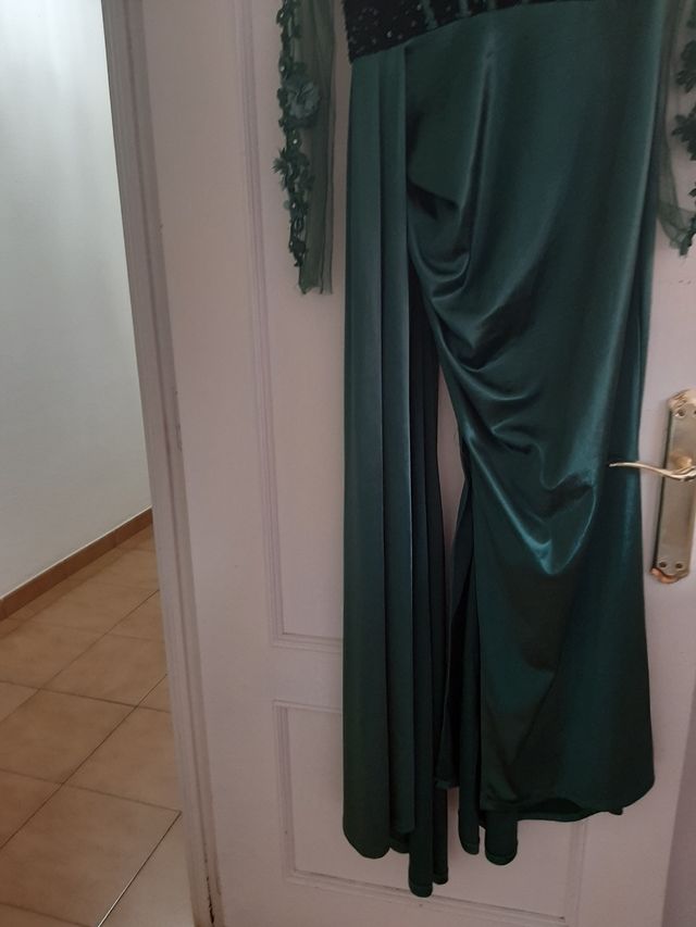 Abito lungo verde scuro