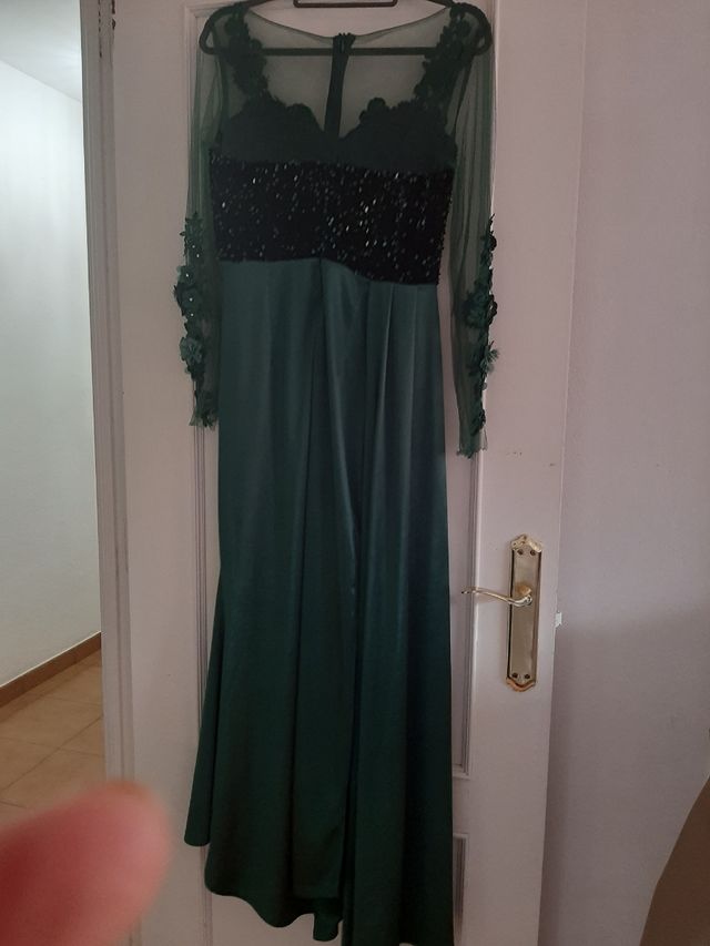 Abito lungo verde scuro