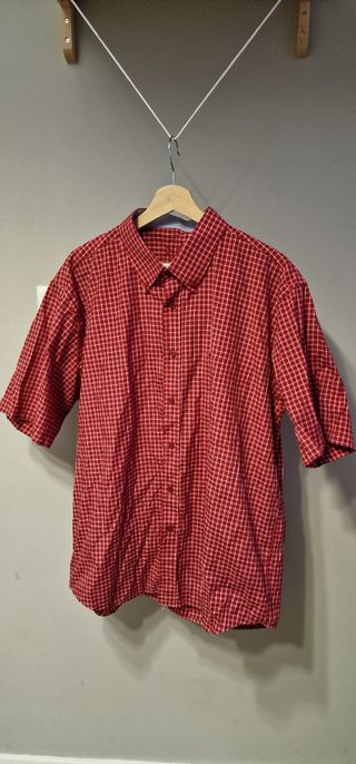 Camisa cuadros roja - manga corta