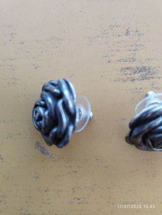 Pendientes Rosa plata 925 vintage