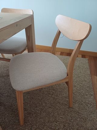 6 sillas comedor madera - beige