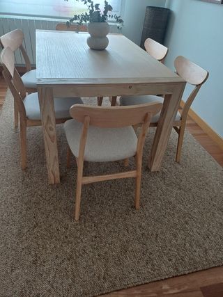 6 sillas comedor madera - beige