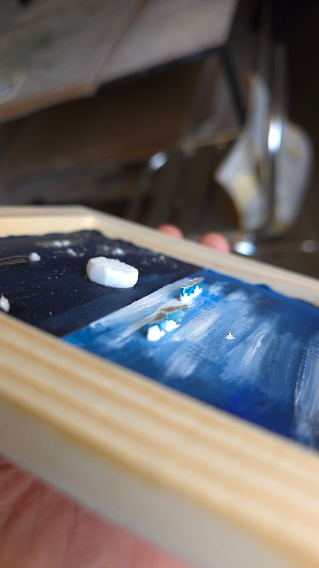 Dipinto e mosaico paesaggio marino