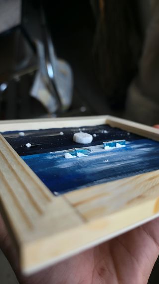 Dipinto e mosaico paesaggio marino 