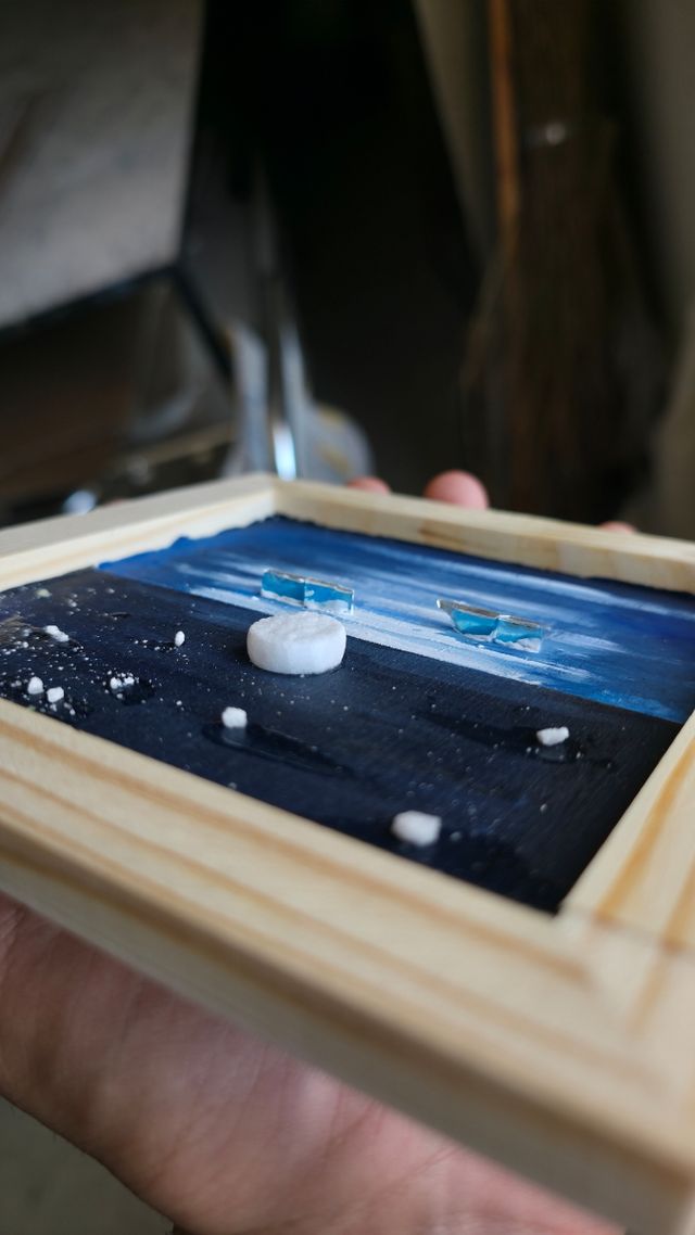 Dipinto e mosaico paesaggio marino