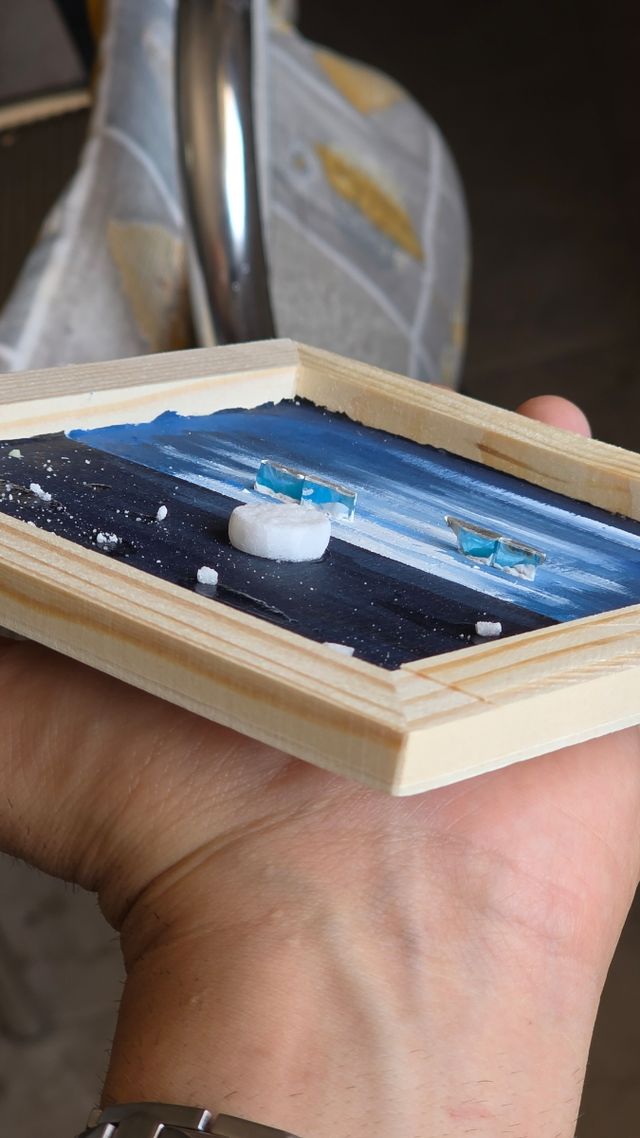 Dipinto e mosaico paesaggio marino