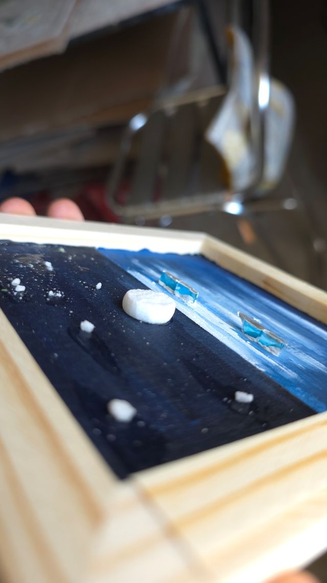 Dipinto e mosaico paesaggio marino