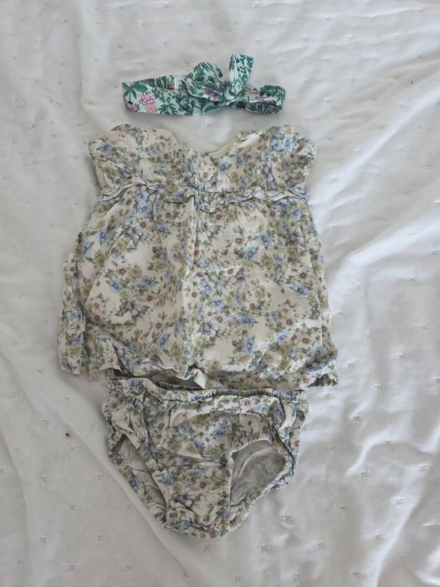 Conjunto Zara bebé niña flores