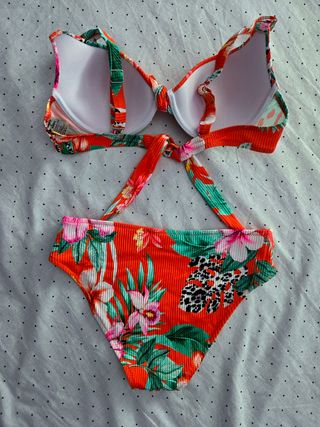Bikini naranja estampado 