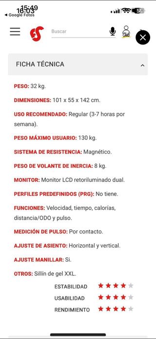 Bicicleta estática BH Nexus Plus