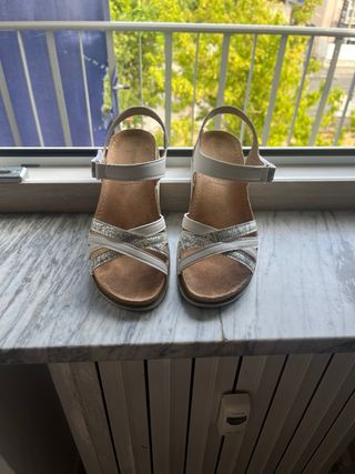 Sandali estivi donna bianchi e grigi