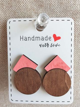Pendientes madera geométricos