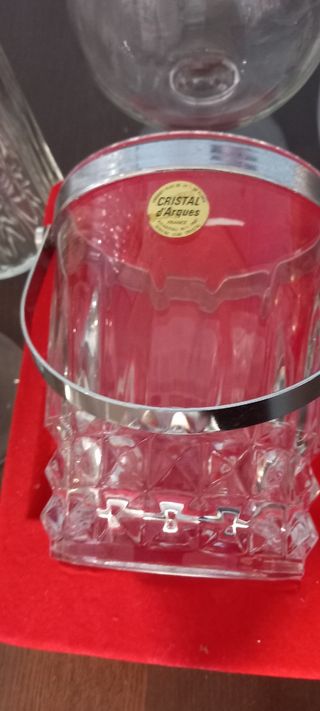 Cubitera de cristal de erques más 6 copas