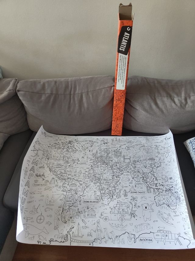 Mapa Mundi Gigante para Colorear