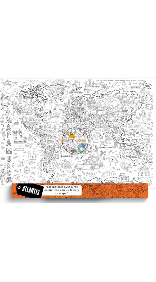 Mapa Mundi Gigante para Colorear
