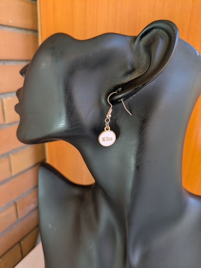 Pendientes 'Kiss' dorados y rosa