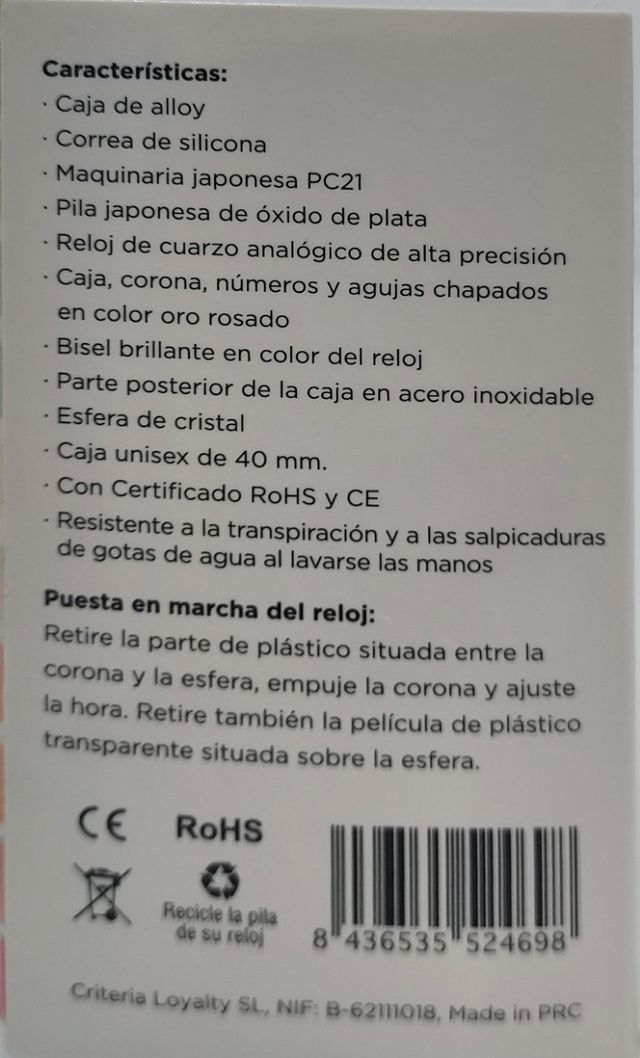 Reloj Ohla! blanco y dorado