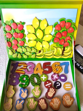 caja magnética aprende Números frutas
