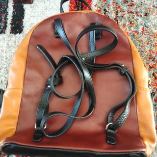 Mochila TOUS piel marrón-naranja