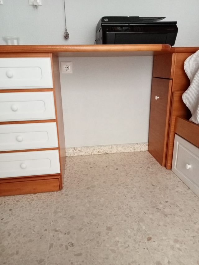 OFERTON Escritorio madera blanco-marrón