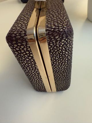 Bolso fiesta marron  y dorado