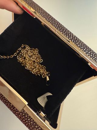 Bolso fiesta marron  y dorado