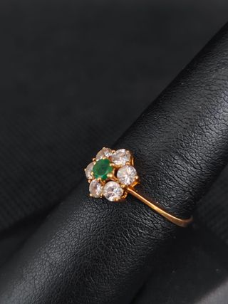 Anillo oro 18k circonita verde