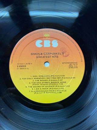 Simon & Garfunkel Greatest Hits LP