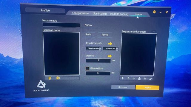 Tastiera meccanica RGB metallica