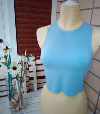 Crop top azul Zara