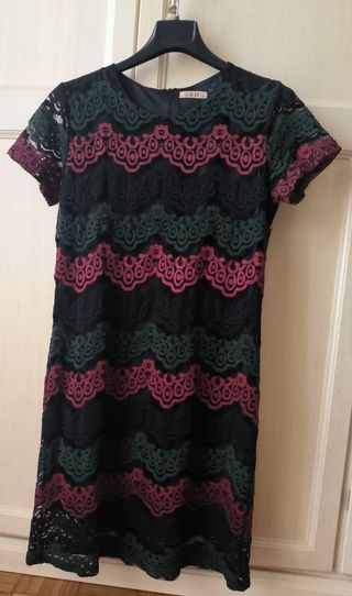 Abito pizzo E&D M nero multicolor