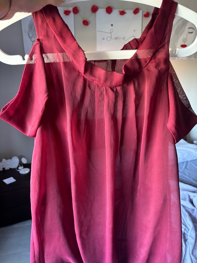 Blusa bordeaux mezza manica