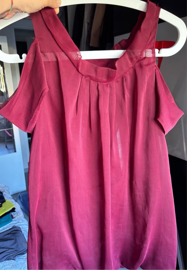 Blusa bordeaux mezza manica