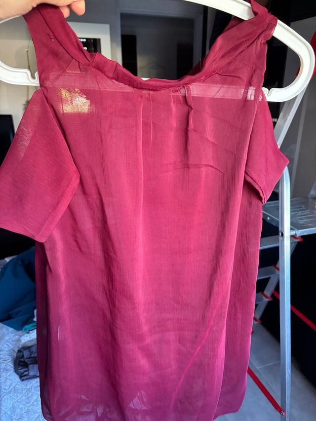 Blusa bordeaux mezza manica
