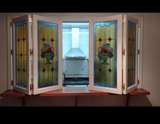 Ventanas vidriera emplomada: 4 piezas