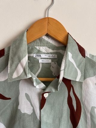 Camisa Zara - Manga Corta Estampada