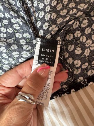 Falda midi negra flores - Talla única