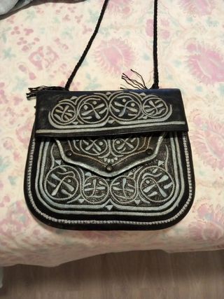 Bolso Marroquí Piel - Plata